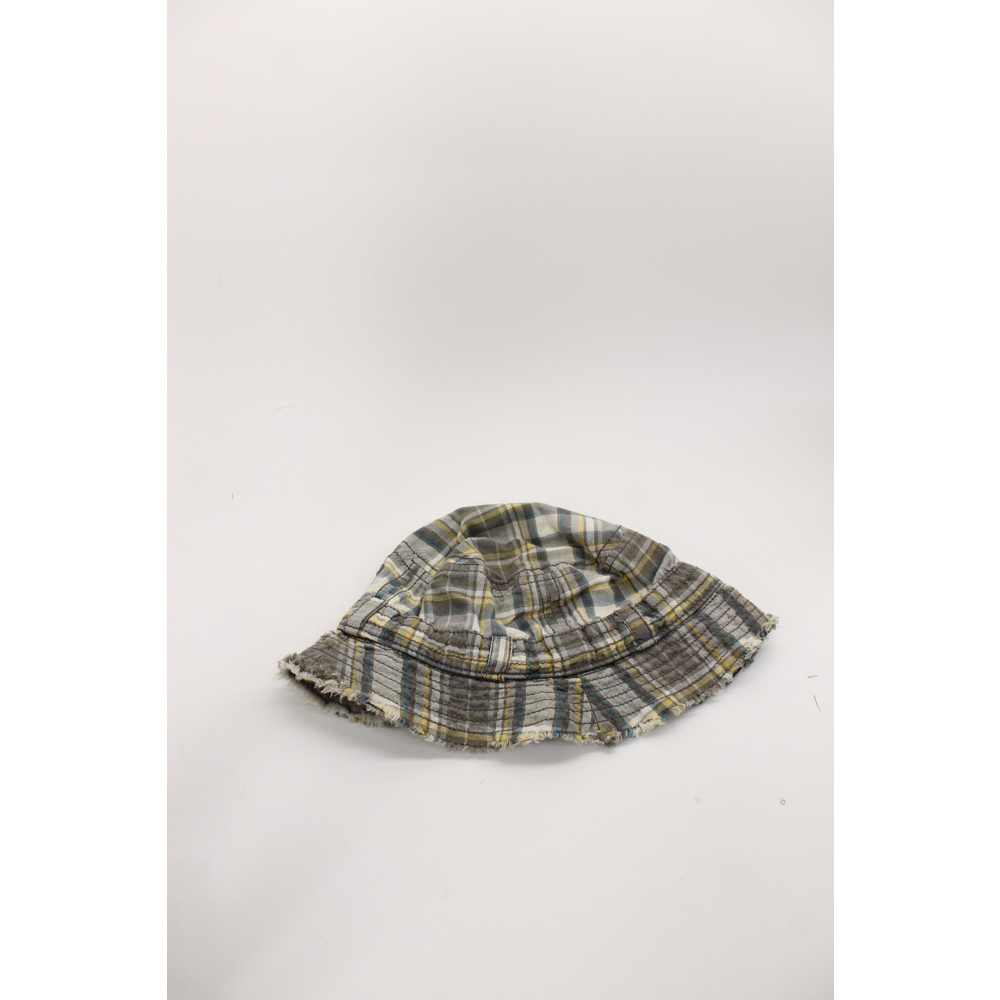 Baby gap S/M cotton plaid gray sun hat bucket cap